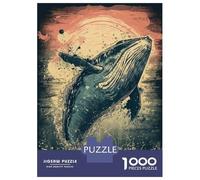 Rompecabezas para Adultos De 1000 Piezas Retro Whale Rompecabezas para Adultos Juego De Ingenio Regalos para Mujeres Actividades Divertidas En Casa 38x26cm/1000pcs