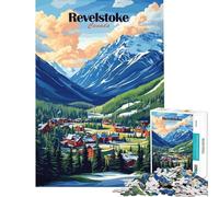 Rompecabezas para Adultos de 1000 Piezas Revelstoke Canadá Mountain View Rompecabezas para Adolescentes Juegos relajantes Regalos para Mujeres Regalos de cumpleaños (tamaño 38x26cm)