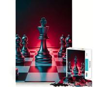 Rompecabezas para Adultos de 1000 Piezas Rey de ajedrez rodeado de peones Diseño nítido y Divertido Juego Relajante Regalo Ideal para Navidad (38x52cm)