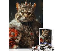 Rompecabezas para Adultos de 1000 Piezas Rey Gato Savannah Juegos educativos una Obra de Arte Juguetes de decoración para el hogar Entrena tu Cerebro y Tus Manos (50x75cm)