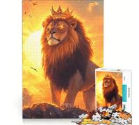Rompecabezas para Adultos de 1000 Piezas Rey León al Atardecer, Juguetes antiestrés, análisis y lógica, colección de Artistas, Bellas Artes 38x52cm