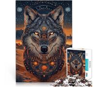 Rompecabezas para Adultos de 1000 Piezas Rey Lobo Santo Alivia el estrés Vacaciones en casa Matar el Tiempo Apto para Parejas 38x26cm