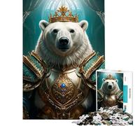 Rompecabezas para Adultos de 1000 Piezas Rey Oso Polar Ideal para cumpleaños Navidad decoración del hogar y Juegos Familiares para Mayores de 14 años Juego de Rompecabezas Disponible 50x75cm