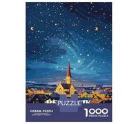 Rompecabezas para Adultos De 1000 Piezas Reykjavik Iceland Night Sky Art Rompecabezas para Adultos Juguetes Antiestrés Mejora La Memoria Oferta como Regalo para Toda La Familia 70x50cm/1000pcs