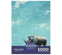 Rompecabezas para Adultos De 1000 Piezas Rhino Under A Blue Sky Rompecabezas para Adultos Juego Práctico Difícil Difícil Cumpleaños Y Navidad 52x38cm/1000pcs