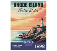Rompecabezas para Adultos De 1000 Piezas Rhode Island Lighthouse Sunset Rompecabezas para Adultos Juego De Ingenio Regalo De Cumpleaños Desafío Educativo 38x26cm/1000pcs