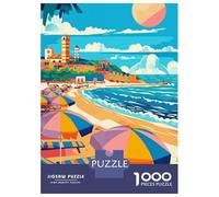 Rompecabezas para Adultos De 1000 Piezas Rimini Beach Scene Rompecabezas para Adultos Juego De Ingenio Regalo De Cumpleaños Desafío Educativo 70x50cm/1000pcs