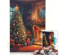 Rompecabezas para Adultos de 1000 Piezas, Rincón Navideño Acogedor, Juguete Educativo, Difícil y Reto, Que Mejora el Amor Entre Parejas 38x52cm