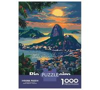 Rompecabezas para Adultos De 1000 Piezas Rio De Janeiro Sunset Rompecabezas para Adultos Juguete Decoración De Pared Difícil Regalos para Amigos Y Familiares 38x26cm/1000pcs