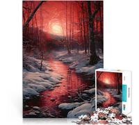 Rompecabezas para Adultos de 1000 Piezas Río de Sangre en la Nieve Hecho de Madera para Mayores de 14 años Juego Imposible Regalos de Juegos desafiantes tamaño:50x75cm