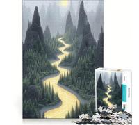 Rompecabezas para Adultos de 1000 Piezas Río Dorado a través de Las Montañas, Juego Educativo, dificultad Alta, cumpleaños y Navidad 38x26cm