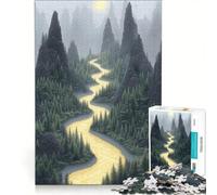 Rompecabezas para Adultos de 1000 Piezas Río Dorado a través de Las Montañas, Juego práctico, Corte de precisión, Regalo de cumpleaños 50x75cm