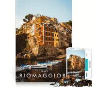 Rompecabezas para Adultos de 1000 Piezas Riomaggiore La Spezia Smooth Cut Art Actividad Inteligente para el Cerebro Tiempo de Ocio Divertido Decoración navideña Regalo (38x26cm)