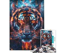 Rompecabezas para Adultos de 1000 Piezas Ritual Antiguo del Tigre Un Reto para completar Decoración de Pared Juego Familiar Apto para Mayores de 14 años (50x75cm)