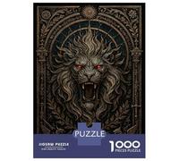 Rompecabezas para Adultos De 1000 Piezas Roaring Lion Head - Gothic Demon Beast Rompecabezas para Adolescentes Juguetes Antiestrés Mejora La Memoria Gran Regalo para Jugar 70x50cm/1000pcs