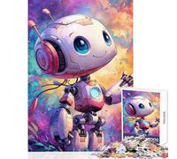 Rompecabezas para Adultos de 1000 Piezas Robot amigable en el Espacio Juguete para decoración de Pared Regalos de cumpleaños Juego Imposible difícil y desafiante tamaño 38x26cm