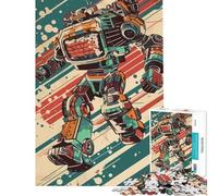 Rompecabezas para Adultos de 1000 Piezas Robot de Radio Retro Juguetes antiestrés Que mejoran la Memoria cumpleaños y Navidad (38x52cm)