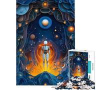 Rompecabezas para Adultos de 1000 Piezas Robot explorando un Mundo Surrealista Juegos Familiares para Adultos Difícil y Divertido Actividades para Hacer en casa (tamaño 38x52cm)