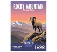 Rompecabezas para Adultos De 1000 Piezas Rocky Mountain National Park Bighorn Sheep Rompecabezas para Adolescentes Juego Familiar Carrera De Velocidad Manual Cumpleaños 70x50cm/1000p