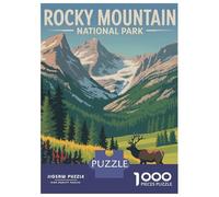 Rompecabezas para Adultos De 1000 Piezas Rocky Mountain National Park Illustration Rompecabezas para Adultos Juegos Familiares Mejora La Memoria Desafío Educativo 38x26cm/1000pcs