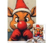 Rompecabezas para Adultos de 1000 Piezas Rodolfo el Reno Día de San Esteban Juego Educativo navideño desafío difícil Juguete Decorativo para la Pared Que fomenta el Amor Entre Parejas (26x38cm)