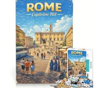 Rompecabezas para Adultos de 1000 Piezas: Roma, Colina Capitolina, Juegos Familiares, interacción Entre Padres e Hijos, Lista de Deseos con Papá Noel 38x52cm