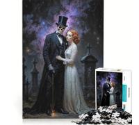 Rompecabezas para Adultos de 1000 Piezas Romance gótico en un Cementerio, Juegos educativos, desafiantes de completar, cumpleaños 38x26cm