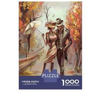 Rompecabezas para Adultos De 1000 Piezas Romantic Autumn Walk Rompecabezas para Adultos Juguetes Antiestrés Decoración Perfecta Cumpleaños Y Navidad 38x26cm/1000pcs