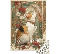 Rompecabezas para Adultos De 1000 Piezas Romantic Cat Art Print-2 Rompecabezas para Adultos Juego Práctico Análisis Y Lógica Cumpleaños Y Navidad 52x38cm/1000pcs
