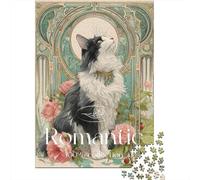 Rompecabezas para Adultos De 1000 Piezas Romantic Cat Art Print-6 Rompecabezas para Adultos Juguete Decoración De Pared Difícil Regalos para Amigos Y Familiares 70x50cm/1000pcs
