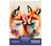 Rompecabezas para Adultos De 1000 Piezas Romantic Fox Couple Rompecabezas para Adultos Juegos Relajantes Decoración del Hogar Desafío Educativo 70x50cm/1000pcs