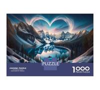 Rompecabezas para Adultos De 1000 Piezas Romantic Heart-Shaped Lake Rompecabezas para Adultos Juego De Ingenio para La Diversión Familiar Actividades Divertidas En Casa, 38x26cm/1000pcs
