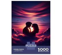 Rompecabezas para Adultos De 1000 Piezas Romantic Sunset Silhouette Rompecabezas para Adultos Juego Familiar Decoración Perfecta Cumpleaños Y Navidad 52x38cm/1000pcs