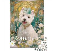 Rompecabezas para Adultos De 1000 Piezas Romantic Westie Dog Art Print Rompecabezas Juego De Ingenio Regalos para Mujeres Cumpleaños Y Navidad 38x26cm/1000pcs