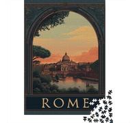 Rompecabezas para Adultos De 1000 Piezas Rome Cityscape Poster Rompecabezas para Adultos Juguetes Antiestrés Regalos para Mujeres Juego Desafiante Regalos 70x50cm/1000pcs