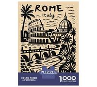 Rompecabezas para Adultos De 1000 Piezas Rome Italy Landmark Illustration Rompecabezas para Adultos Juguetes Antiestrés Análisis Y Lógica Oferta como Regalos para Toda La Familia 38x26cm/1000pcs