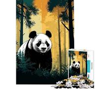 Rompecabezas para Adultos de 1000 Piezas Rompecabezas de Animales del Bosque con Pandas Juguetes antiestrés Divertidos y Originales Amigos y Familiares (38x26cm)