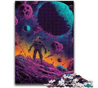 Rompecabezas para Adultos de 1000 Piezas, Rompecabezas de Aventurero Espacial, Juguetes educativos, Juegos antiestrés, Adecuado para decoración de Escritorio, 26x38cm
