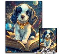 Rompecabezas para Adultos de 1000 Piezas, Rompecabezas de cartón con diseño de Perro Leyendo un Libro, Juegos educativos para fomentar el Amor en Pareja a Partir de los 14 años, 26x38cm