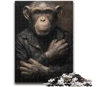 Rompecabezas para Adultos de 1000 Piezas, Rompecabezas de chimpancé, Juego Educativo Familiar, Regalo Ideal para Toda la Familia a Partir de 14 años, 26x38cm