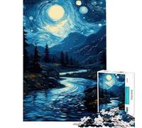 Rompecabezas para Adultos de 1000 Piezas Rompecabezas de Galaxia y Bosque Nocturno Juguetes antiestrés Divertidos y Originales Amigos y Familiares (38x52cm)