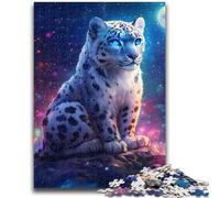 Rompecabezas para Adultos de 1000 Piezas, Rompecabezas de Leopardo de Las Nieves bajo la Luna, desafío difícil para aliviar el estrés, Regalo de Amigo Secreto (26x38cm)