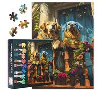 Rompecabezas para adultos de 1000 piezas - Rompecabezas de perros, los perros están mirando en el balcón, rompecabezas desafiantes para adultos, juego familiar para hombres y mujeres para regalo de