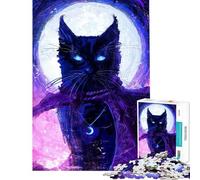 Rompecabezas para Adultos de 1000 Piezas Rompecabezas del Gato hechicero Juegos relajantes para Pasar el Tiempo en casa Durante Las Vacaciones Diversión Garantizada (Tamaño 38x26cm)