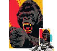 Rompecabezas para Adultos de 1000 Piezas Rompecabezas del Gorila Enojado de 1000 Piezas Juguetes antiestrés decoración artística para el hogar Juego Educativo Familiar (38x26cm)