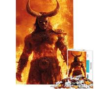 Rompecabezas para Adultos de 1000 Piezas Rompecabezas del Guerrero Demonio de Fuego Juguetes antiestrés para Adultos Que mejoran la Memoria Ideal para cumpleaños y Navidad (tamaño 50x75cm)