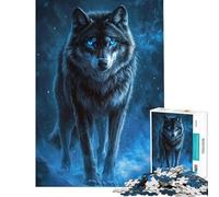Rompecabezas para Adultos de 1000 Piezas Rompecabezas Mystic Wolf Glow para Adultos Rompecabezas de Velocidad Manual Cada Pieza es única Juguetes educativos de Aprendizaje 38x52cm