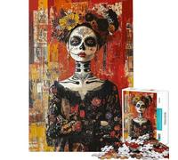 Rompecabezas para Adultos de 1000 Piezas Rompecabezas Original del Día de Muertos para Adultos Rompecabezas de Velocidad Manual Cada Pieza es única Juguetes educativos de Aprendizaje 38x52cm