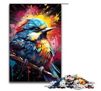 Rompecabezas para Adultos de 1000 Piezas Rompecabezas psicodélico de pájaro Azul Colorido Rompecabezas Imposible Juego Familiar antiestrés desafío difícil 1000 Piezas (75 x 50 cm)