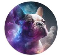 Rompecabezas para Adultos de 1000 Piezas, Rompecabezas Redondo de Bulldog, 1000 Piezas, Noche de Juegos Familiares, decoración del hogar y Regalo de Entrenamiento Mental, 67,5 x 67,5 cm